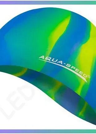 Шапка для плавания aqua speed bunt 4051 мультиколор 100% силикон унісекс для бассейна sku_113-58