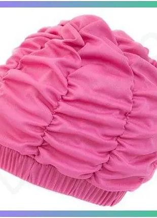 Шапка для плавания aqua speed shower cap 5745 ярко-розовая для женщин с широкой резинкой и элегантным sku_094-03