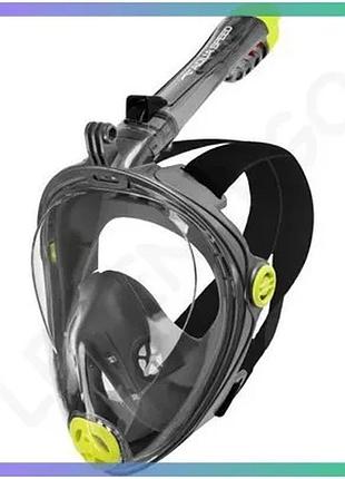 Полнофасционная маска aqua speed spectra 2.0 черная желтая l/xl для подводного плавания и сноркелинга sku_247-30