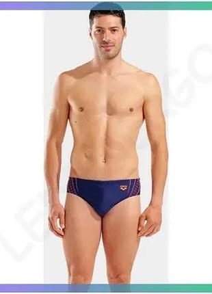 Плавки arena double graphic swim briefs темно-синие оранжевые для мужчин 85% полиамид 20% эластан для sku_010951-705