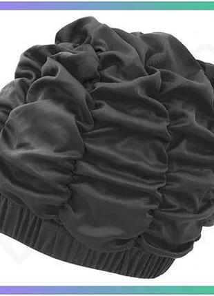 Шапка для плавання aqua speed shower cap 5746 чорна жіноча з поліестеру для плавання та водних видів с sku_094-07