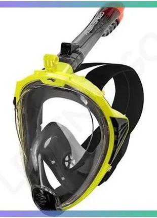 Полнофасная маска aqua speed drift черная желтая l/xl для подводного плавания унитекс sku_249-38