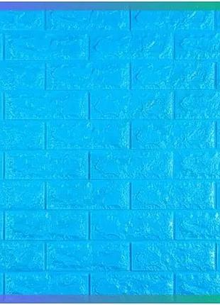 3d панель самоклеющаяся кирпич синяя 700x770x7 мм для внутренних работ декорирование стен sku_sw-00000060