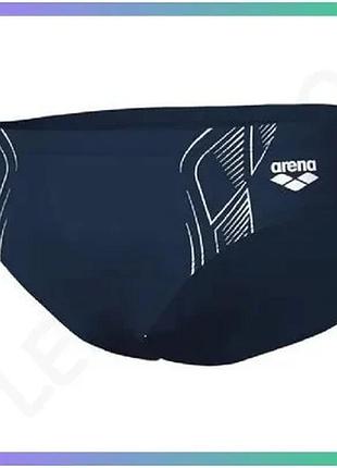 Плавки arena reflecting swim briefs темно-синие белые для мужчин с высокой стойкостью к хлору sku_007338-701
