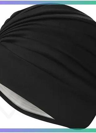 Шапка для плавания aqua speed turban cap черная унисекс из махрового материала для сауны и пляжа sku_245-07
