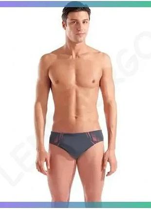 Плавки arena poseidonia swim briefs серые розовые для плавания мужчин из полиэстера 100% sku_009075-504