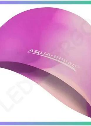 Шапка для плавання aqua speed bunt 4058 мультиколор силіконова шапочка для басейну унісекс sku_113-65