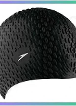 Шапка для плавания speedo bubble cap xu black черная силиконовая шапочка для плавания унитекс sku_8-709290001