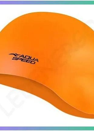Шапка для плавання aqua speed mono 9117 помаранчева силіконова унісекс для басейну і тренувань sku_111-75