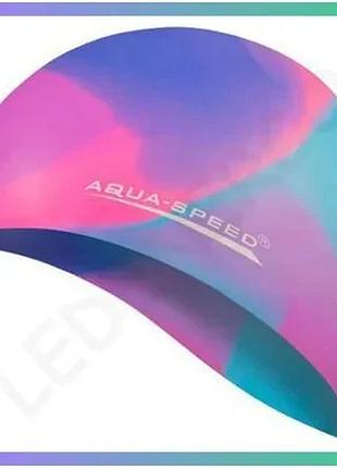 Шапка для плавания aqua speed bunt 4040 мультиколор силиконовая для бассейна унисекс sku_113-45