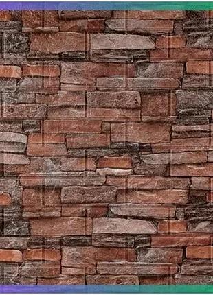 Самоклеюча декоративна 3d панель 700х770х5мм червона цегла піщаник для внутрішніх робіт стіновий декор sku_sw-00000177