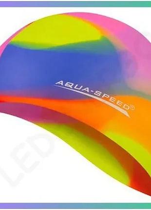 Шапка для плавания aqua speed bunt 4068 мультиколор силиконовая для бассейна унисекс sku_113-75
