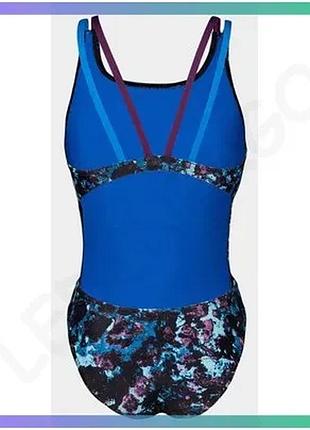 Купальник arena rockin swim tech multi черный синий фиолетовый для женщин с высоким вырезом для плаван sku_008159-889