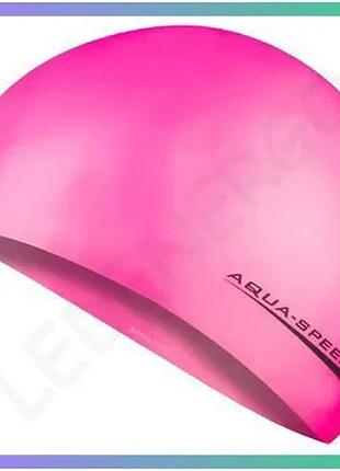 Шапка для плавання aqua speed smart 3562 рожевий силіконова безшовна унісекс для довгого волосся sku_103-03