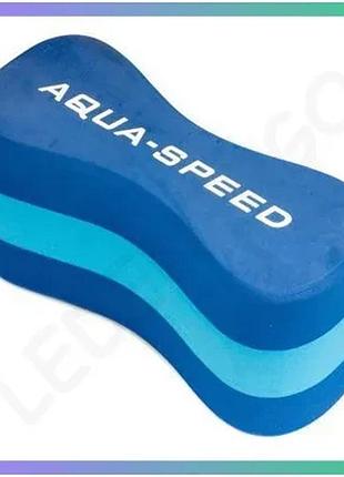 Колобашка для плавання aqua speed junior 3 layers pullbuoy синій блакитний для тренувань плавців 20x8x sku_149-01