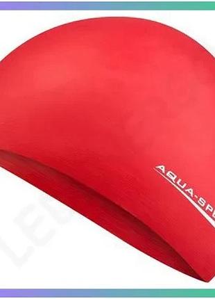 Шапка для плавання aqua speed soft latex червона унісекс легка м'яка шапочка для плавців sku_122-31