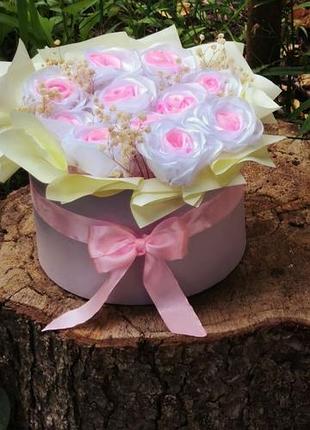 Букет з атласних стрічок 11 троянд🎀