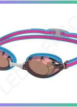 Окуляры для плавания speedo junior vanquisher 3.0 mirror розовые голубые для детей с зеркальными линза sku_8-00475116553