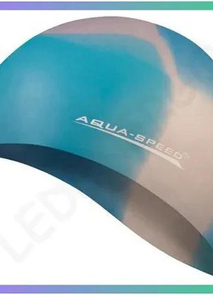 Шапка для плавания aqua speed bunt мультиколор 100% силикон для бассейна унитекс sku_113-97