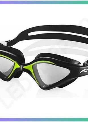 Окуляри для плавання aqua speed raptor 5853 чорні зелені унісекс для плавання з силіконовими прокладка sku_049-38
