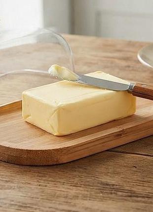 Маслянка butter з бамбуковою основою та акриловою кришкою 16×12×6,5 см для зберігання вершкового масла
