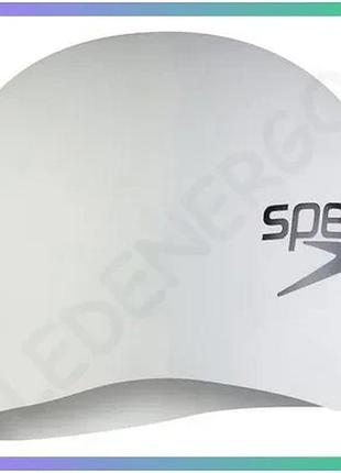 Шапка для плавання speedo fastskin hiro cap біла силіконова унісекс для змагань та тренувань sku_8-0035650003