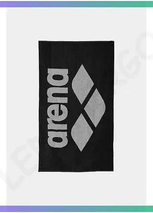 Рушник arena pool soft towel чорно-сірий 90x150 см для плавання з бавовни унісекс швидкосохнучий sku_001993-550