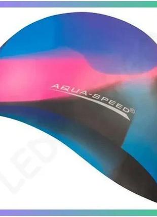Шапка для плавания aqua speed bunt 4083 мультиколор силиконовая для бассейна унисекс sku_113-80