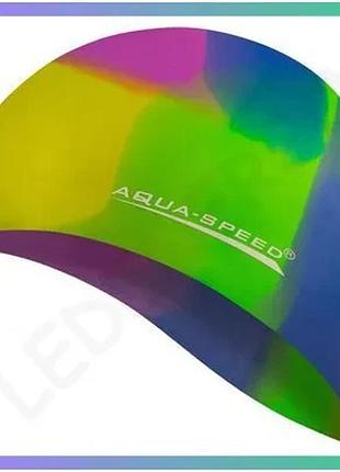 Шапка для плавания aqua speed bunt 4066 мультиколор 100% силикон унитекс для бассейна и плавания sku_113-73