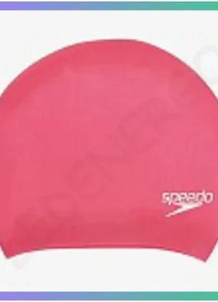 Шапка для плавання speedo long hair cap au рожевий силікон унісекс комфортна посадка для тренувань у б sku_8-06168a064