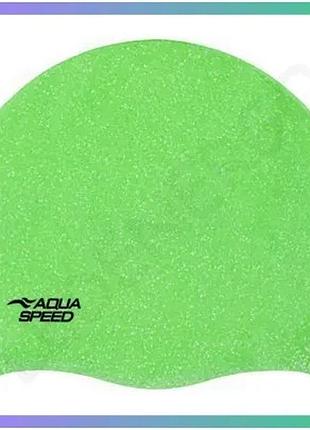Шапка для плавания aqua speed reco 9790 силиконовая салатовая унисекс для комфортного плавания sku_237-11