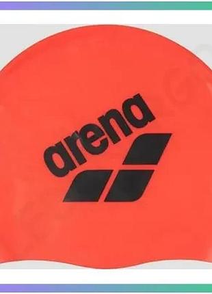 Шапка для плавання arena big logo cap червона силіконова унісекс для тренувань і змагань sku_009276-204