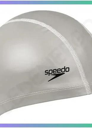 Шапка для плавання speedo pace cap срібляста унісекс для тренувань у басейні з водовідштовхувальним по sku_8-720641731