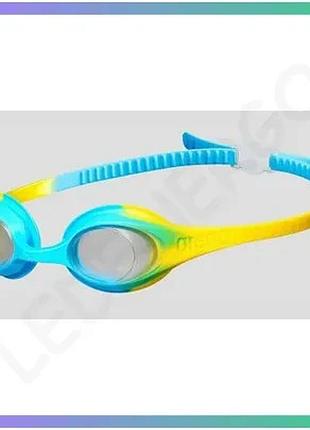 Окуляри для плавання arena spider kids блакитні жовті для дітей 2-5 років гіпоалергенні силіконові sku_004310-202