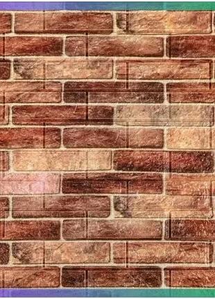 3d панель стінова 700мм*770мм*2мм коричневий самоклеюча для внутрішніх робіт декорування стін sku_sw-00001910