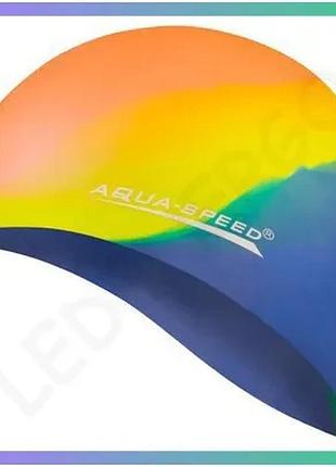 Шапка для плавания aqua speed bunt мультиколор 100% силикон унитекс для бассейна sku_113-48