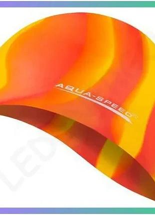Шапка для плавання aqua speed bunt 4052 силіконова різнокольорова унісекс для басейну sku_113-59