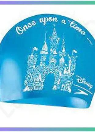 Шапка для плавання speedo slogan prt cap ju блакитна біла для дітей з силікону не викликає алергічних sku_8-08386f301