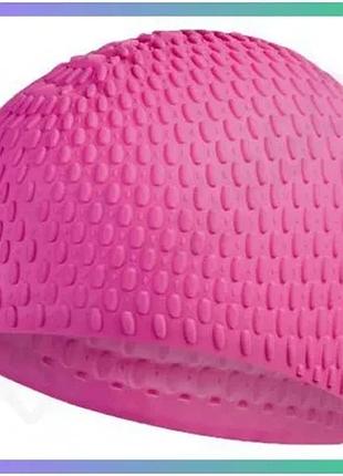 Шапка для плавання speedo bubble cap рожевий силіконовий унісекс еластична шапочка для водних видів сп sku_8-70929d669-1