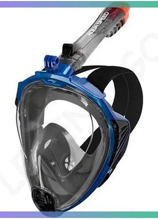 Полнолицевая маска aqua speed drift 9930 черная синяя для подводного плавания s/m унитекс sku_249-10