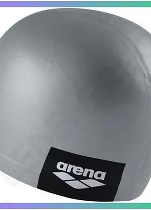 Шапка для плавания arena logo moulded cap серый силиконовая унисекс для бассейна и тренировок sku_001912-202