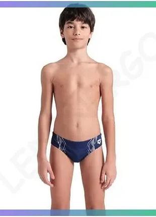 Плавки arena reflecting swim briefs темно-синие белые для детей купальные плавки для плавания sku_007340-701