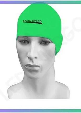 Шапка для плавання aqua speed racer 2951 зелена силіконова унісекс для плавців шапочка для водних виді sku_123-11