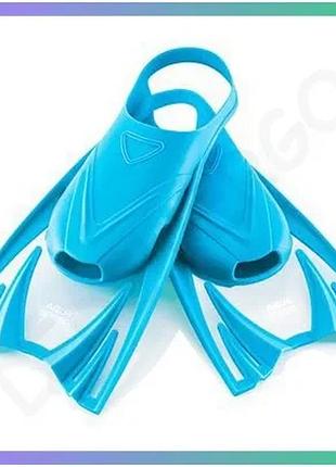 Ласти aqua speed frog блакитні для дітей 25-29 гумові для плавання з кишенями для ніг sku_520-02