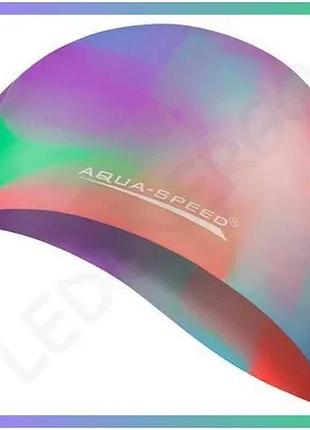 Шапка для плавания aqua speed bunt 4046 мультиколор 100% силикон для бассейна унисекс sku_113-51