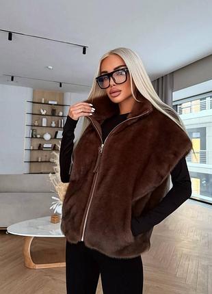 Жилет з єко хутра кролика