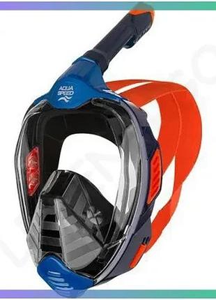 Полнофасная маска aqua speed veifa zx для дайвинга синяя и красная s/m с широким полем зрения и систем sku_554-10