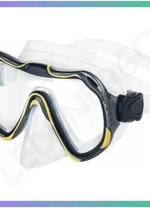 Маска для дайвинга aqua speed java 3100 желтая черная прозрачная для взрослых и подростков подводный м sku_225-18