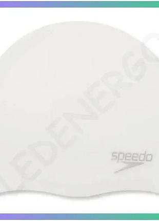 Шапка для плавання speedo moulded silc cap силіконова біла унісекс для захисту волосся від хлору sku_8-7098417614