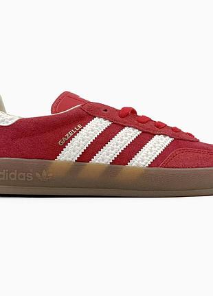 Кросівки чоловічі, кросівки жіночі, 1в1 люкс якість, шкіра, adidas gazelle red, sky-adi-0468